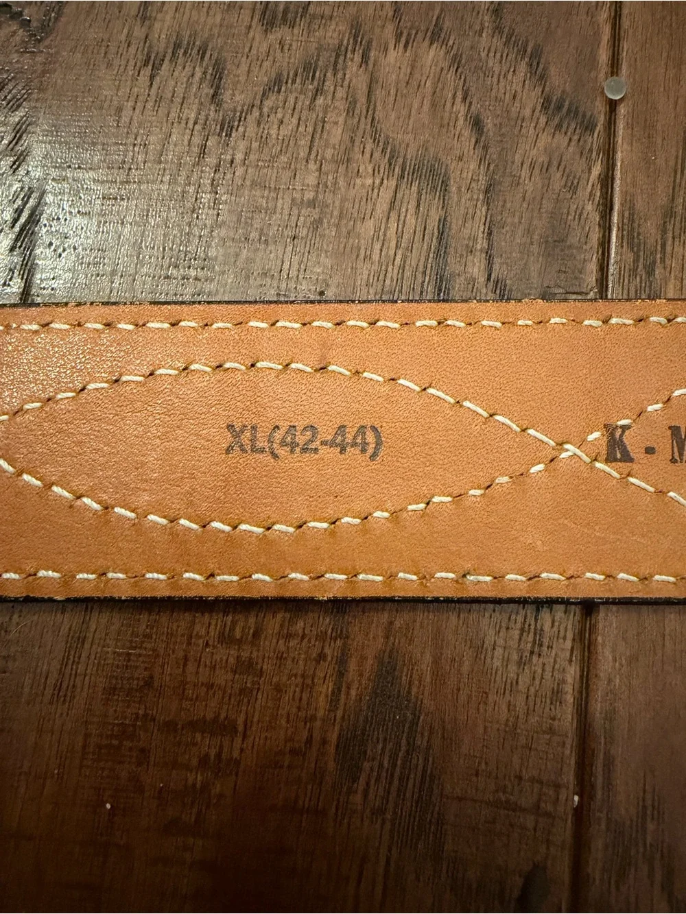 Vintage Genuine Leather Hand Finished White K-Mart Unisex 42-44 Belt